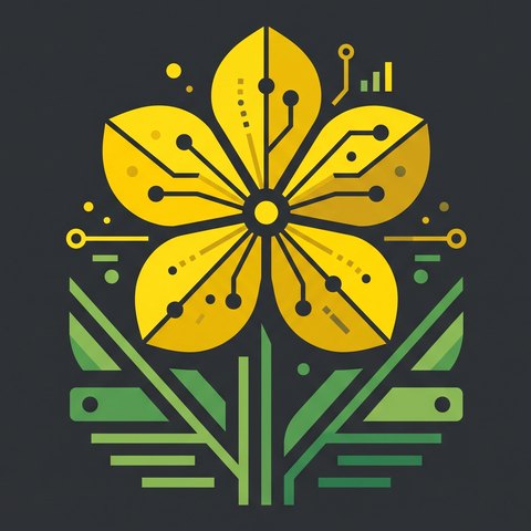 PSZONAK logo: a flower with circuit motifs